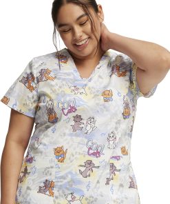 Cherokee Women's Hip Cats Print Scrub Top 6 Cherokee Women's Hip Cats Print Scrub Top -Silverts-shop 5 ck tf776 print 650
