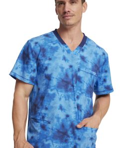Dickies Men's Tonal Tie Dye Navy Print Scrub Top 6 Dickies Men's Tonal Tie Dye Navy Print Scrub Top -Silverts-shop 5 di dk607 print 650