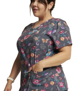 Dickies Women's Butterflies Abloom Print Scrub Top 6 Dickies Women's Butterflies Abloom Print Scrub Top -Silverts-shop 5 di dk616 print 650 1