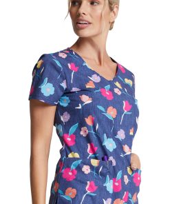 Dickies Clearance Women's Denim Garden Print Scrub Top -Silverts-shop 5 di dk700 printclearance 650