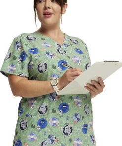 Dickies Women's Happy To Be Here Print Scrub Top -Silverts-shop 5 di dk717 print 650 1