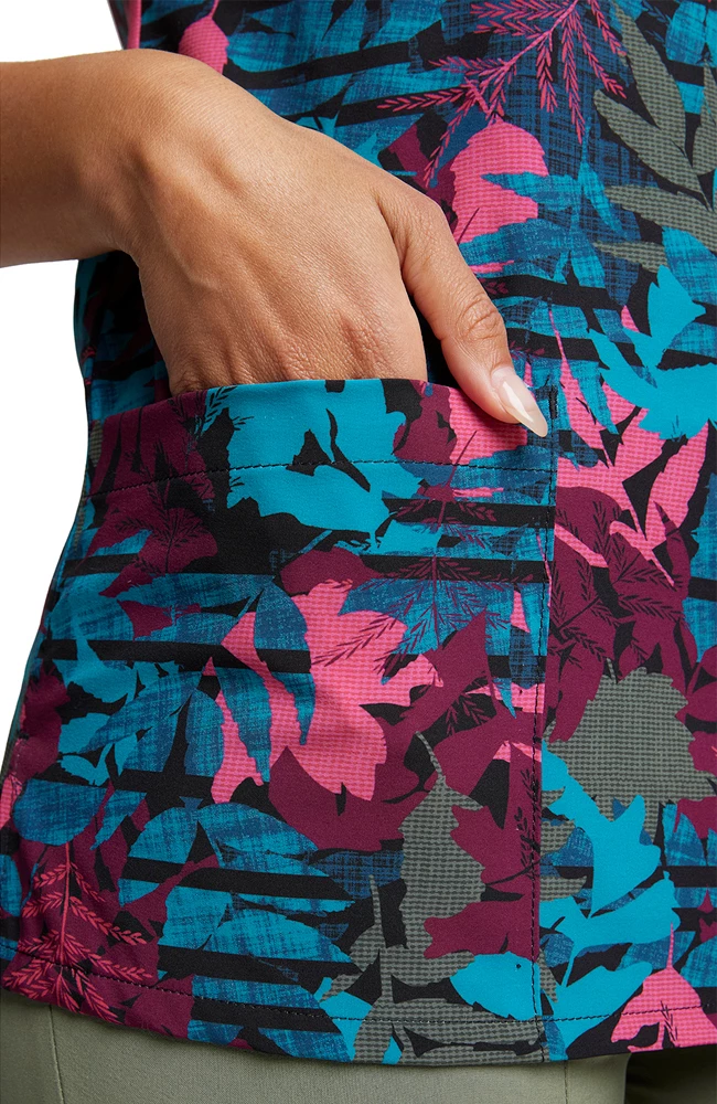 Dickies Women's V-Neck Falling Foliage Print Scrub Top - Image 5