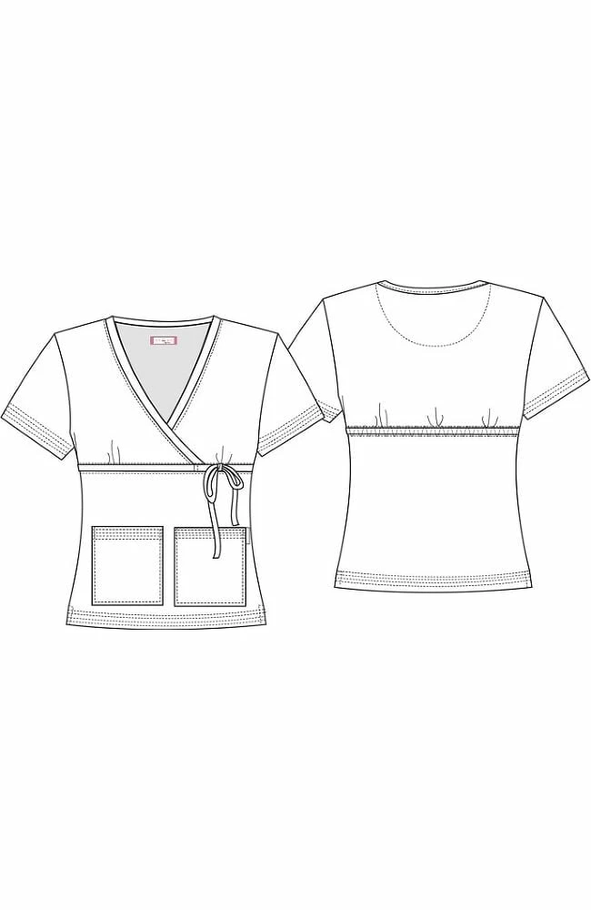 Koi Clearance Women's Katelyn Wrap Solid Scrub Top - Image 5