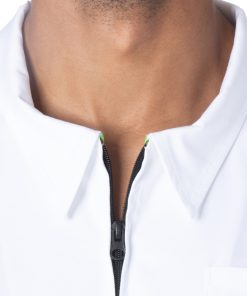 Landau Men's Collared Zip Front Solid Scrub Top -Silverts-shop 5 ln 4263prv 650
