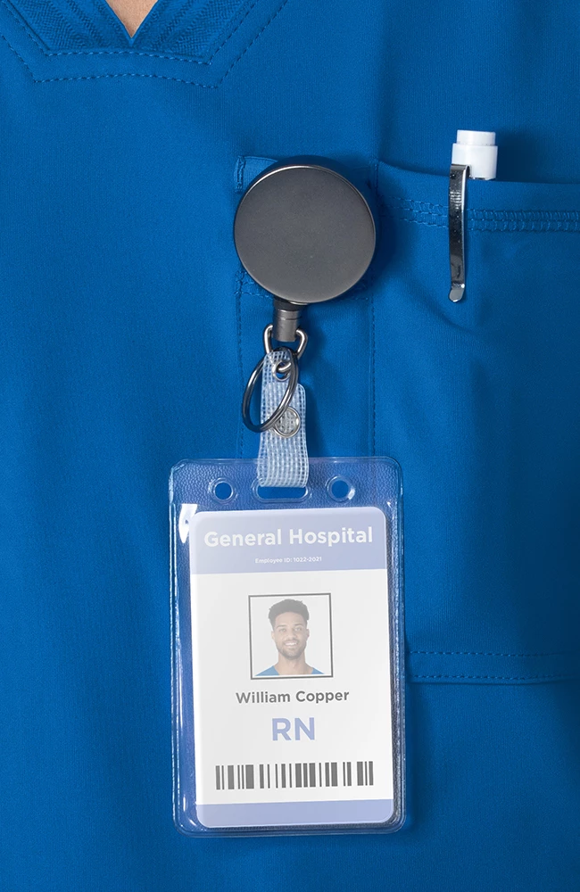 Urbane Men's Extreme Stretch Solid Scrub Top - Image 5