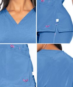 Smitten Clearance Women's V-Neck Solid Scrub Top 6 Smitten Clearance Women's V-Neck Solid Scrub Top -Silverts-shop 5 ln s101002clearance 650