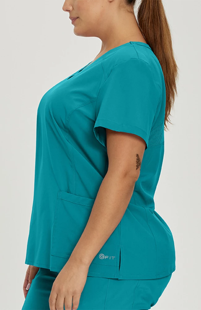White Cross Women's V-Neck Solid Scrub Top - Image 5