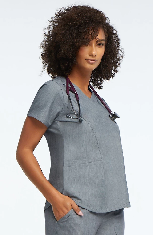 AllHeart Clearance Women's V-Neck Solid Scrub Top & Cargo Scrub Pant Set - Image 6