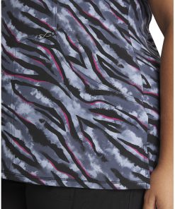 Cherokee Clearance Women's Mock Wrap Wild For Tie Dye Print Scrub Top -Silverts-shop 6 ck ck608 printclearance 650