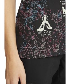 Cherokee Clearance Women's Dog Is My Zen Print Scrub Top -Silverts-shop 6 ck ck678 printclearance 650