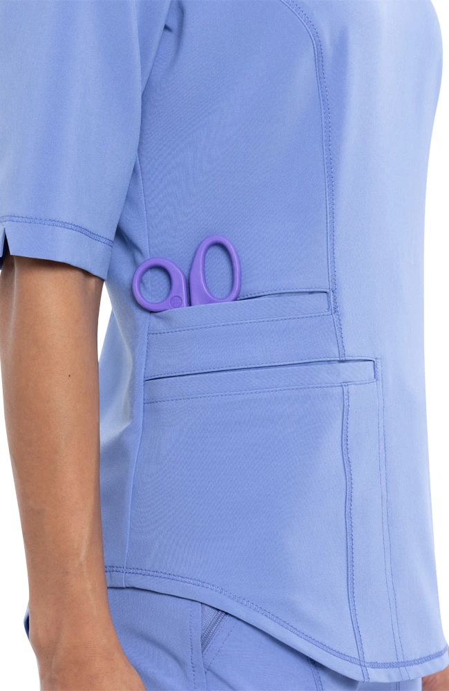 Cherokee Women's Polo Collar Solid Scrub Top - Image 6