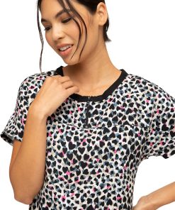 Heartsoul Clearance Women's Forever Wild At Heart Print Scrub Top -Silverts-shop 6 ck hs800 printclearance 650