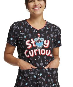 Cherokee Women's Inquiring Minds Print Scrub Top 14 Cherokee Women's Inquiring Minds Print Scrub Top -Silverts-shop 6 ck tf659 print 650