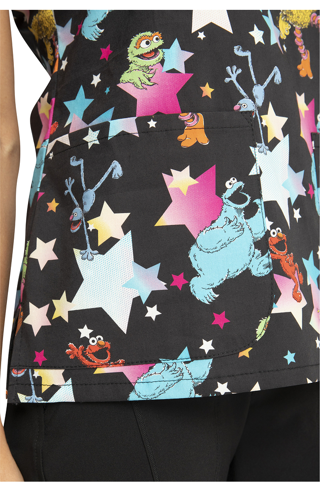 Clearance Women's Stars Of Sesame Print Scrub Top Cherokee Clearance Women's Stars Of Sesame Print Scrub Top -Silverts-shop 6 ck tf659 printclearance 650