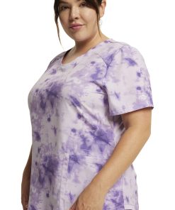 Dickies Women's Tonal Tie Dye Lavender Print Scrub Top -Silverts-shop 6 di dk623 print 650
