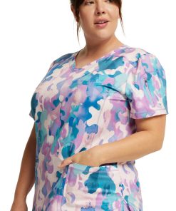 Dickies Women's Soft Camo-tion Print Scrub Top -Silverts-shop 6 di dk731 print 650 2