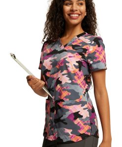 Dickies Women's Camo Plaid Print Scrub Top 7 Dickies Women's Camo Plaid Print Scrub Top -Silverts-shop 6 di dk876 print 650