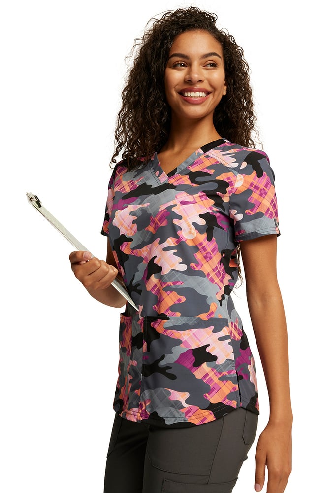 Women's Camo Plaid Print Scrub Top Dickies Women's Camo Plaid Print Scrub Top -Silverts-shop 6 di dk876 print 650