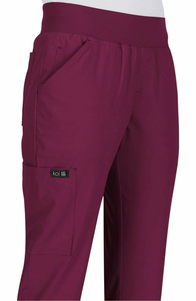 Koi Women's Becca V-Neck Solid Scrub Top & Laurie Yoga Scrub Pant Set - Image 6