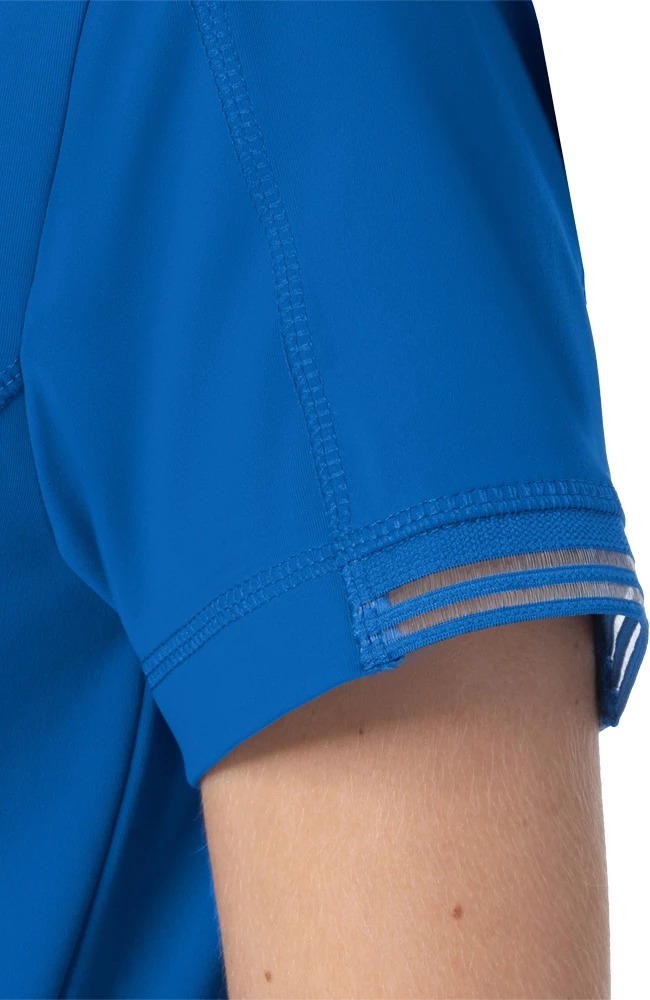 Urbane Women's Stripe Trim Solid Scrub Top - Image 6