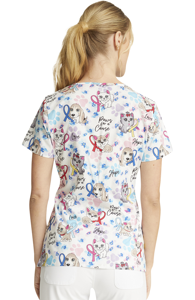 Clearance Women's Paws For A Cause Print Scrub Top Cherokee Clearance Women's Paws For A Cause Print Scrub Top -Silverts-shop 7 ck ck616 printclearance 650