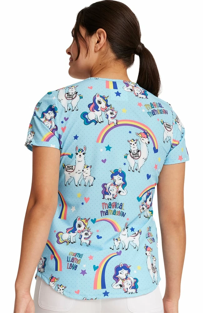 Cherokee Women's Rainbow Mamas Print Scrub Top - Image 7