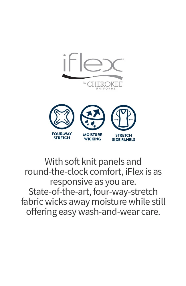 Cherokee Women's V-Neck Knit Back Solid Scrub Top & Knit Waistband Pull On Scrub P - Image 4