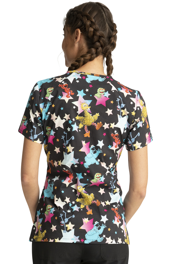 Clearance Women's Stars Of Sesame Print Scrub Top Cherokee Clearance Women's Stars Of Sesame Print Scrub Top -Silverts-shop 7 ck tf659 printclearance 650