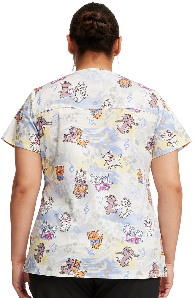 Women's Hip Cats Print Scrub Top Cherokee Women's Hip Cats Print Scrub Top -Silverts-shop 7 ck tf776 print 650