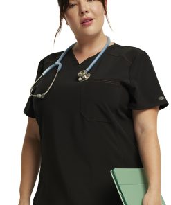 Dickies Women's Tuckable V-Neck Scrub Top -Silverts-shop 7 di dk748 650