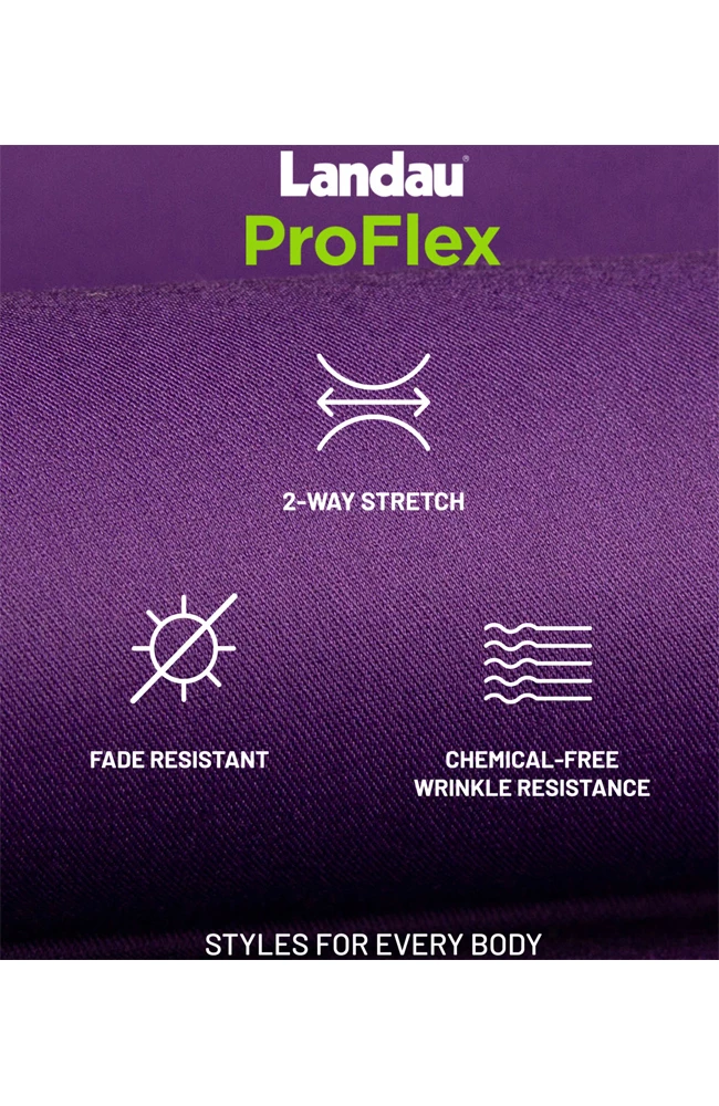 Landau Men's Collared Zip Front Solid Scrub Top - Image 7