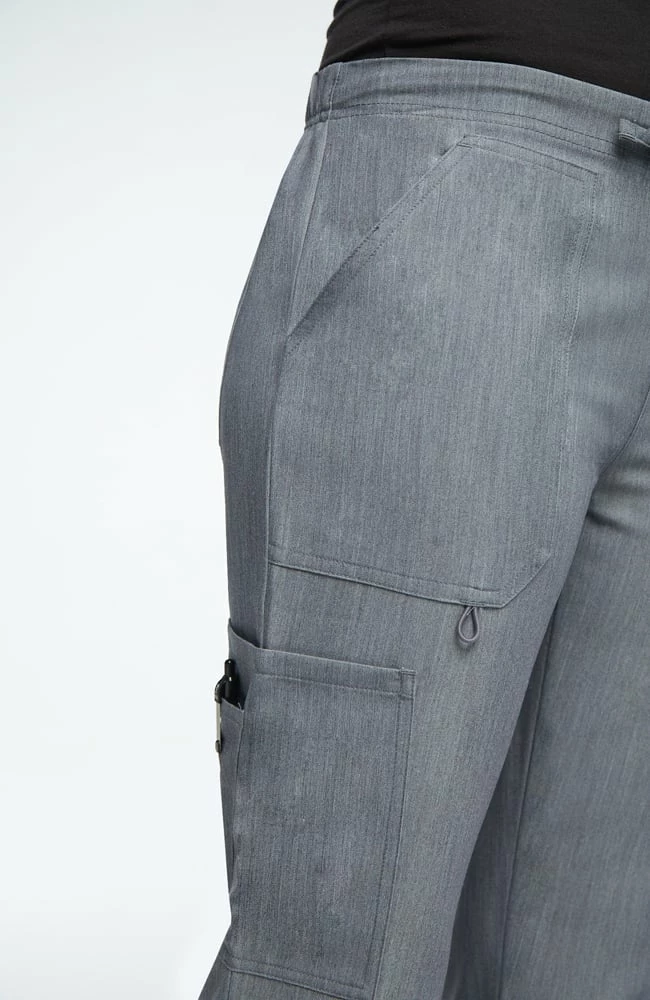 AllHeart Clearance Women's Mock Wrap Solid Scrub Top & Cargo Scrub Pant Set - Image 8