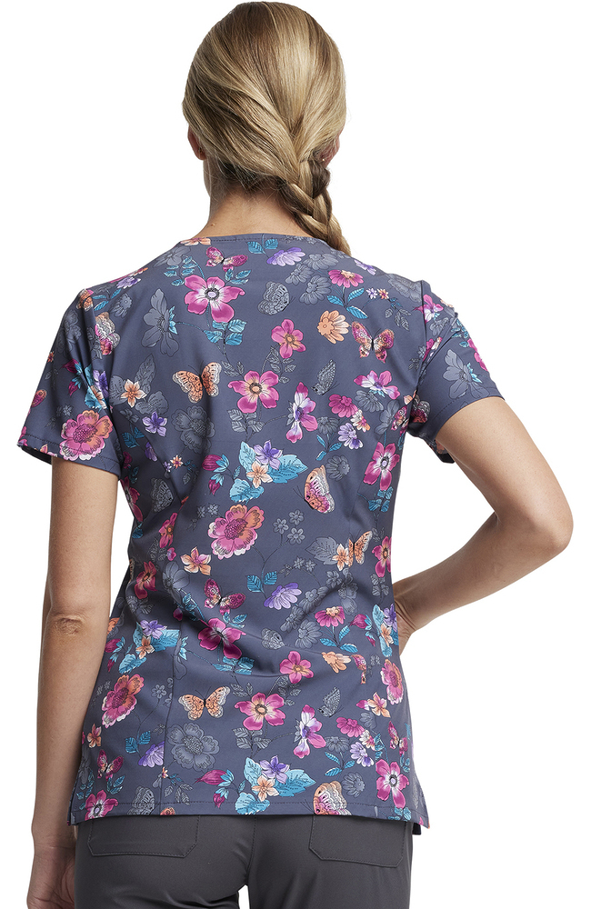 Women's Butterflies Abloom Print Scrub Top Dickies Women's Butterflies Abloom Print Scrub Top -Silverts-shop 8 di dk616 print 650