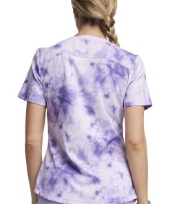 Dickies Women's Tonal Tie Dye Lavender Print Scrub Top -Silverts-shop 8 di dk623 print 650