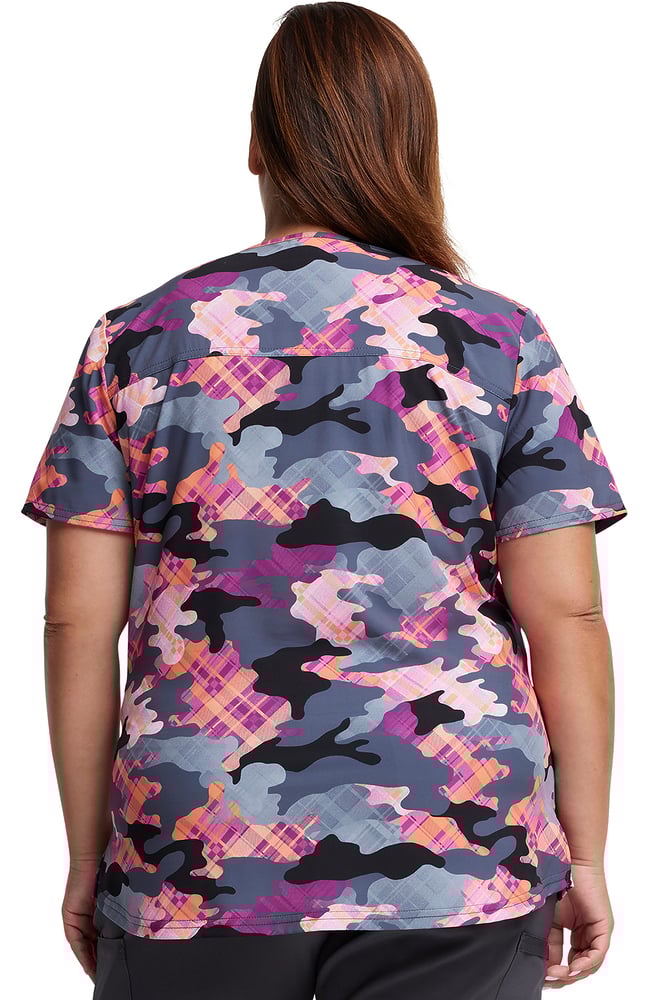 Women's Camo Plaid Print Scrub Top Dickies Women's Camo Plaid Print Scrub Top -Silverts-shop 8 di dk876 print 650