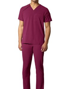 WonderWink Men's Angled Solid Scrub Top -Silverts-shop 8 wk 6034 650
