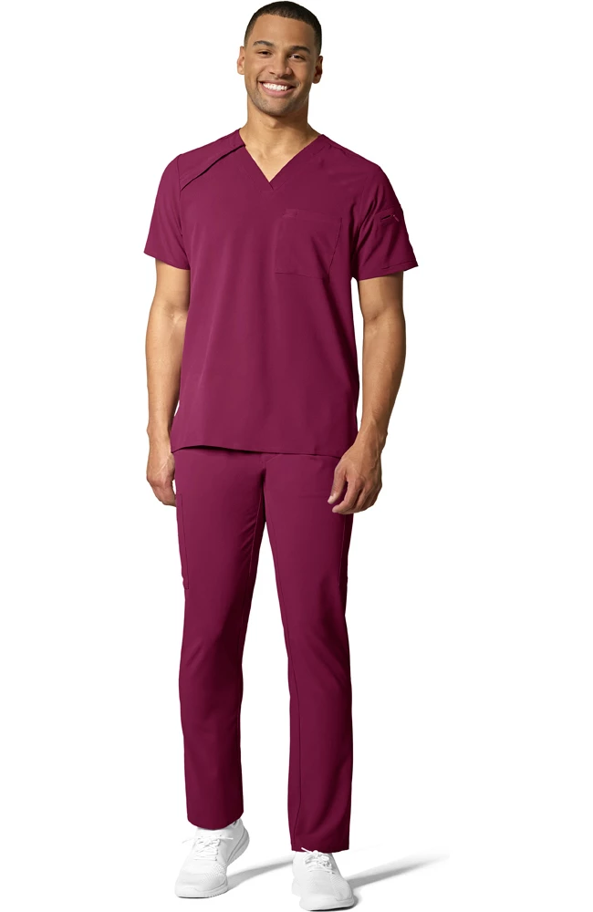 WonderWink Men's Angled Solid Scrub Top - Image 4